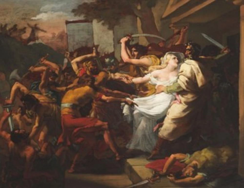 Menelao cattura Elena a Troia